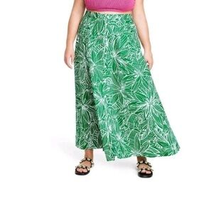Tabitha Brown X Target Linear Floral Print Maxi Skirt 3X NWT